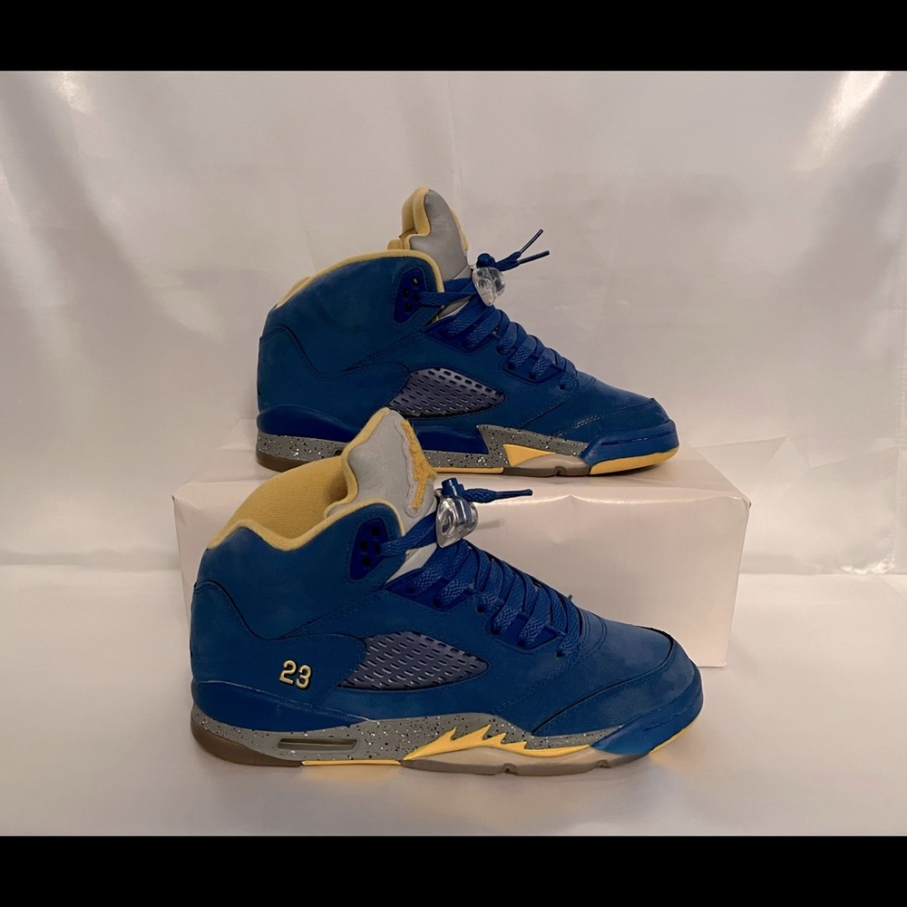 Jordan 5 Size 7Y Used Blue/Yellow